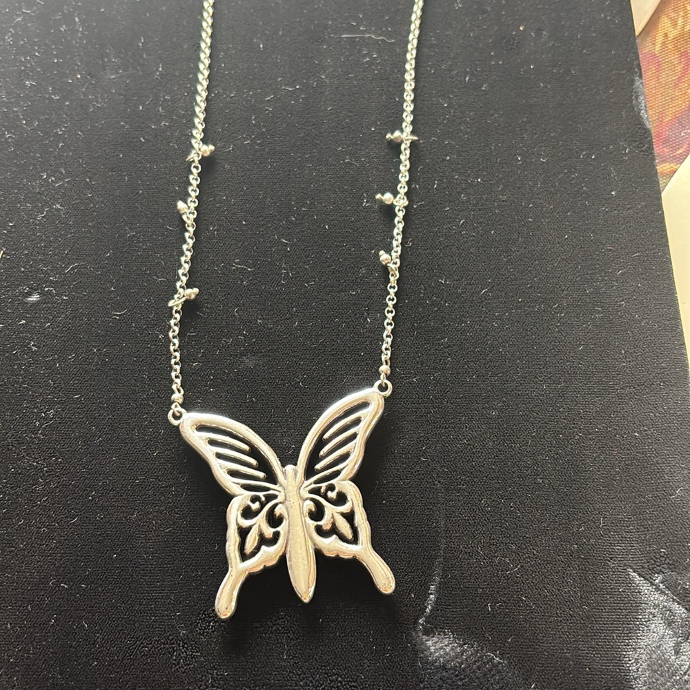 Brighton Elegant Silver Butterfly Pendant Necklace